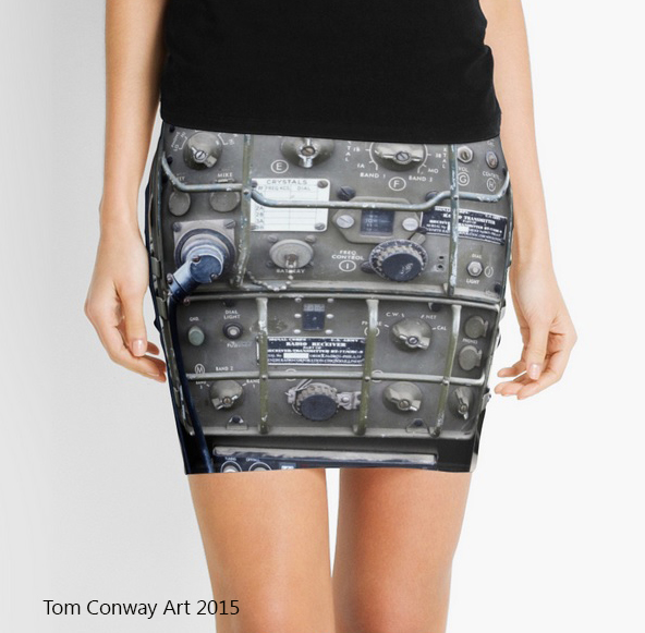 pencil skirt featuring vintage radio design  by Tom Conway